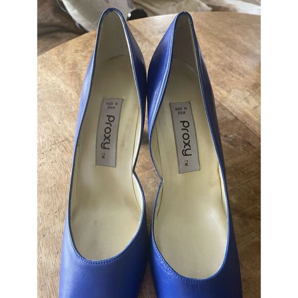 ProXy Vintage LEATHER INSIDE AND OUT Women’s Blue Heels Pumps 8.5 - Picture 9 of 11